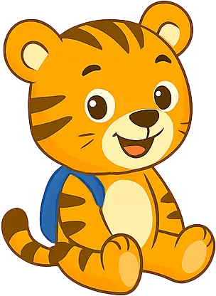 Тигренок Timmy показывает основные этапы обучения английскому языку