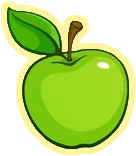 Зеленое яблоко для изучения цифр на английском языке